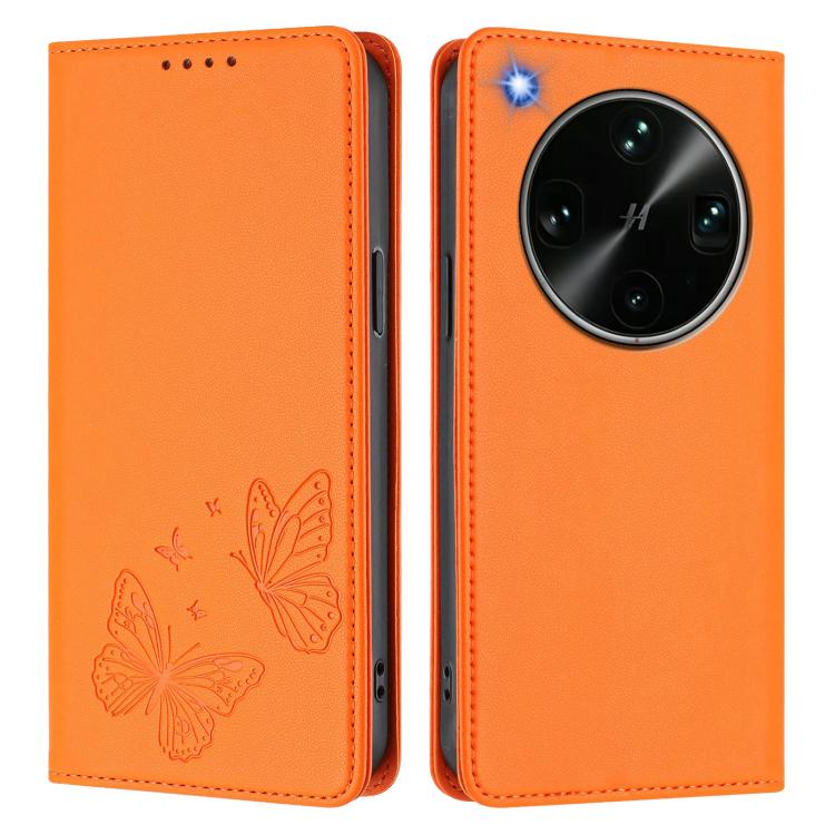 For OPPO Find X9 Ultra Strong Magnetic Dual Butterfly RFID Vegan Leather Phone Case