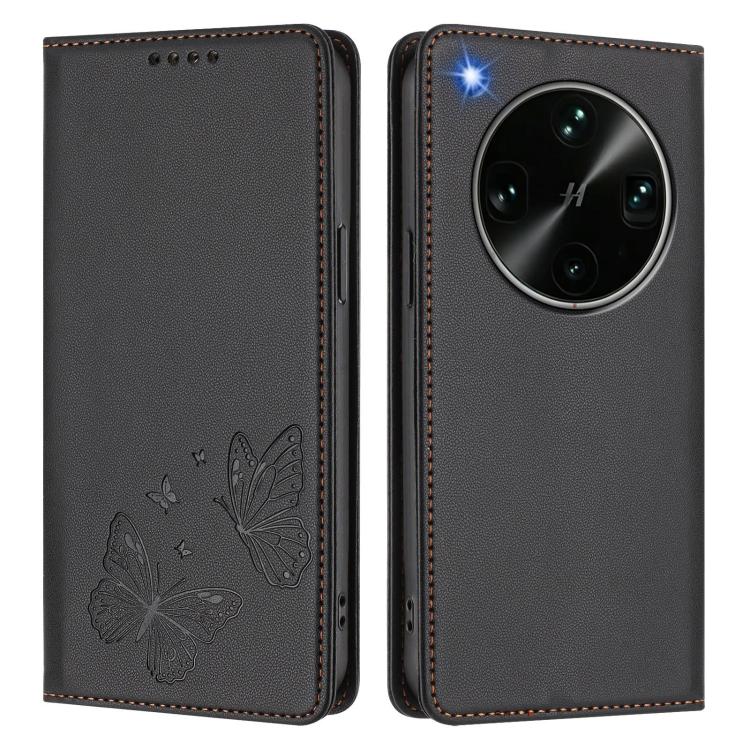 For OPPO Find X9 Ultra Strong Magnetic Dual Butterfly RFID Vegan Leather Phone Case