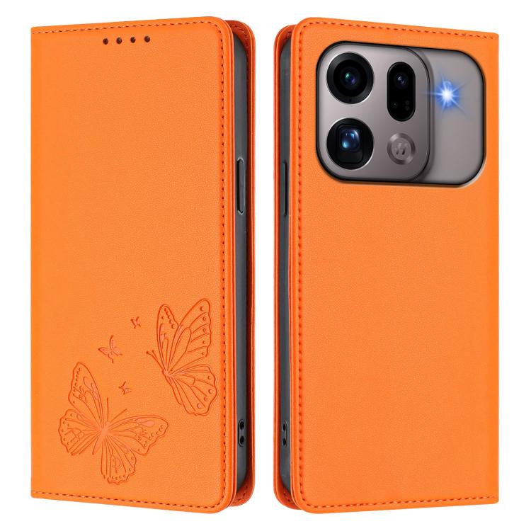 For OPPO Find X9s Pro 5G Strong Magnetic Dual Butterfly RFID Vegan Leather Phone Case