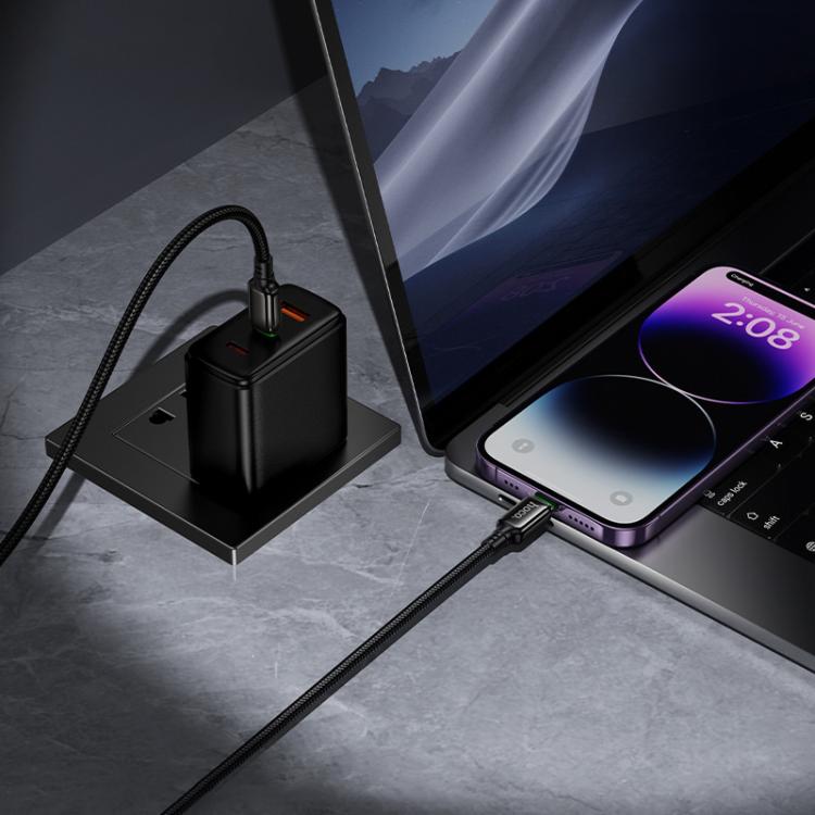 hoco X127 1m Type-C to 8 Pin Exceed PD30W Charging Data Cable - Black