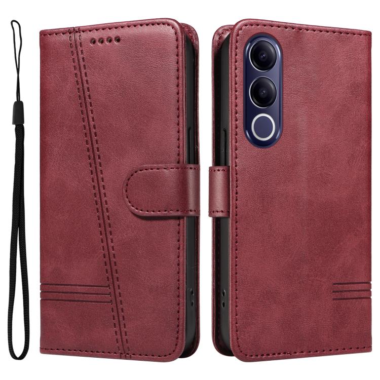 For vivo V70 FE 5G T-type Stitch Leather Phone Case