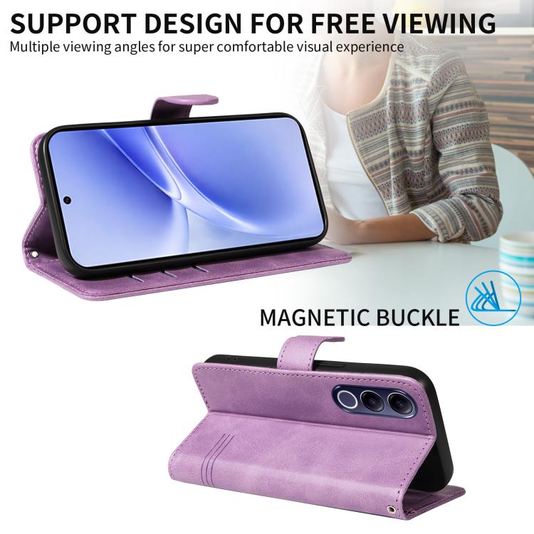 For vivo V70 FE 5G T-type Stitch Leather Phone Case
