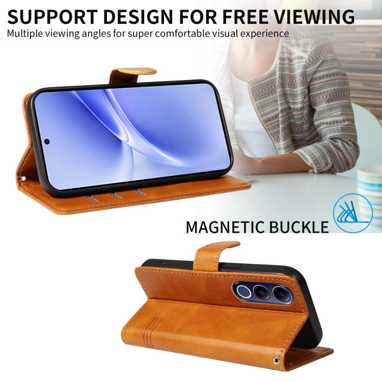 For vivo V70 FE 5G T-type Stitch Leather Phone Case