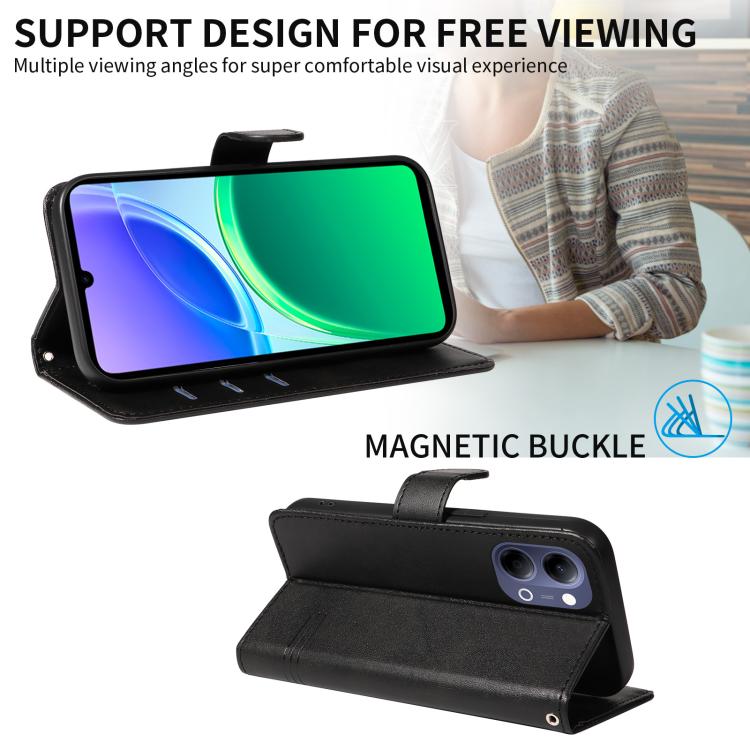 For vivo Y05 4G / Y21 5G 2026 Global T-type Stitch Leather Phone Case
