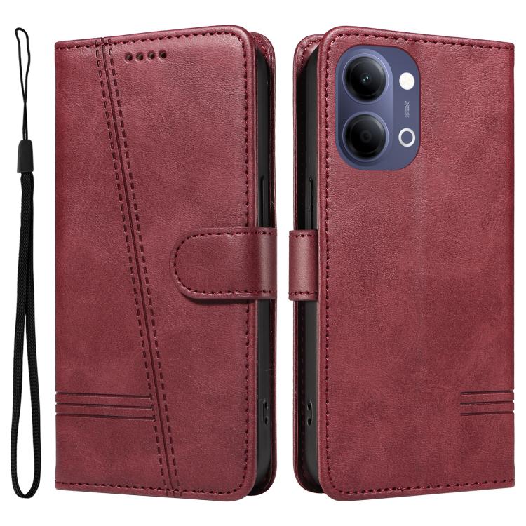 For vivo Y05 4G / Y21 5G 2026 Global T-type Stitch Leather Phone Case