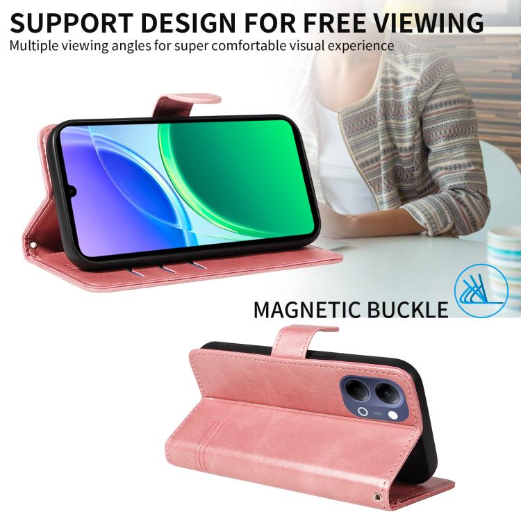 For vivo Y05 4G / Y21 5G 2026 Global T-type Stitch Leather Phone Case