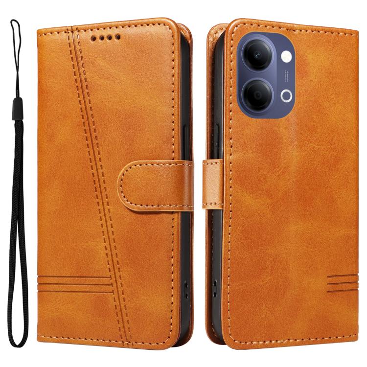 For vivo Y05 4G / Y21 5G 2026 Global T-type Stitch Leather Phone Case