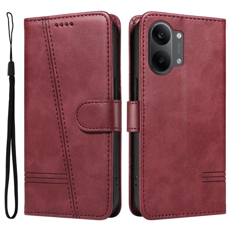 For Redmi Turbo 5 Max 5G T-type Stitch Leather Phone Case