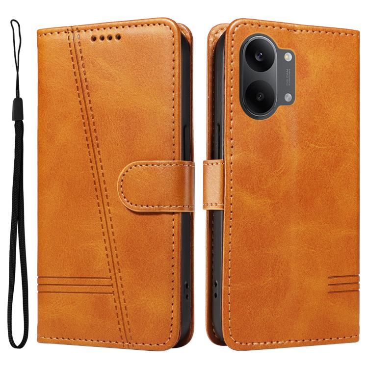 For Redmi Turbo 5 Max 5G T-type Stitch Leather Phone Case