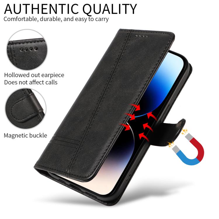 For Honor 600 Lite Global T-type Stitch Leather Phone Case