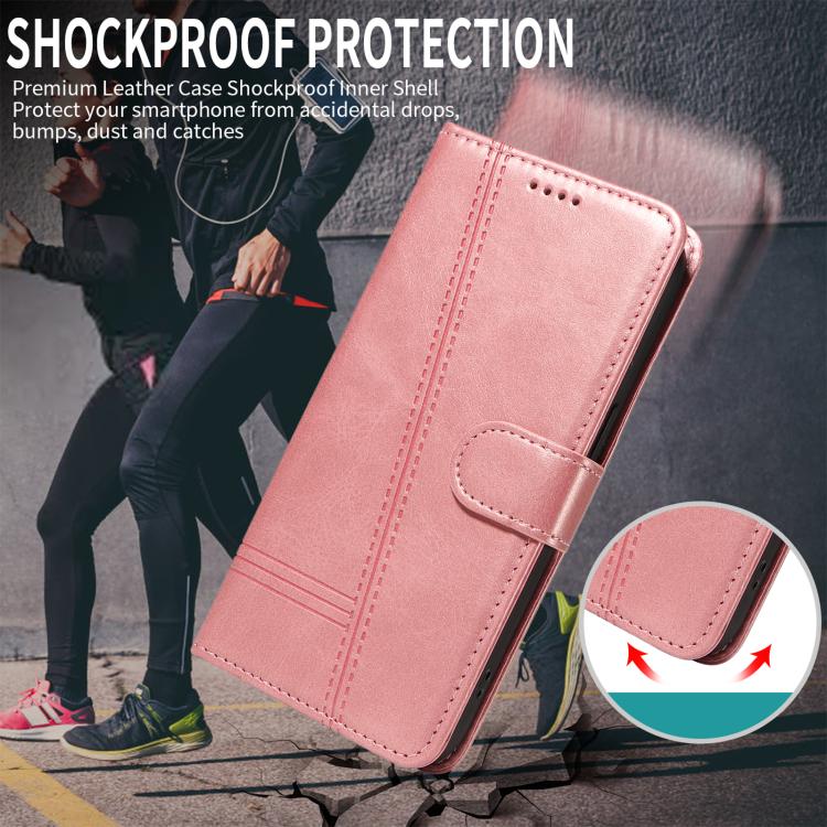 For Honor 600 Lite Global T-type Stitch Leather Phone Case