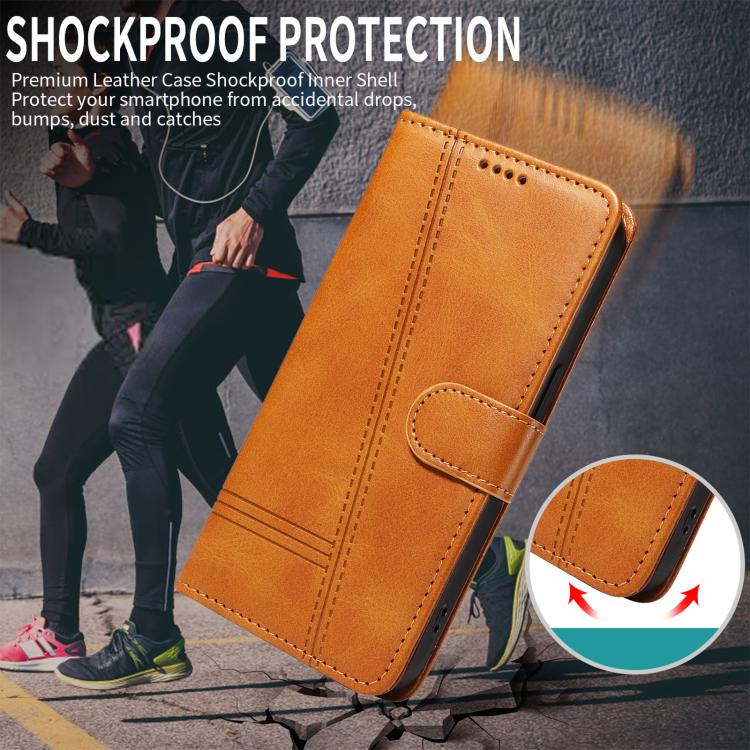 For Honor 600 Lite Global T-type Stitch Leather Phone Case