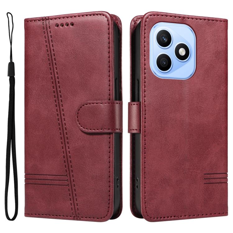 For Honor X8d 4G Global T-type Stitch Leather Phone Case