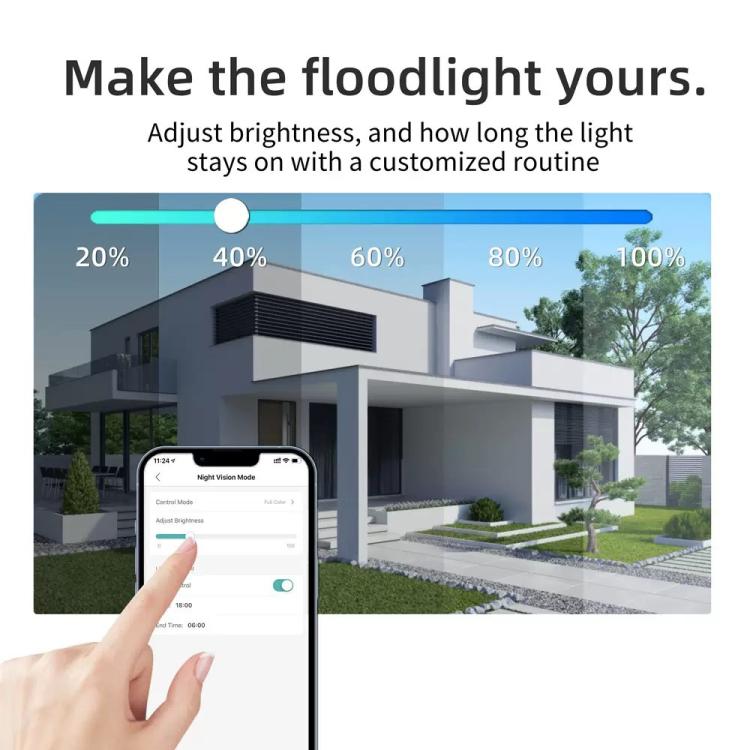 ICSee Triple-Lens 3MP Wireless WiFi Security Camera, Three-Screen Panoramic PTZ IP Camera with Full-Color Night Vision, Power Plug:US Plug - Black