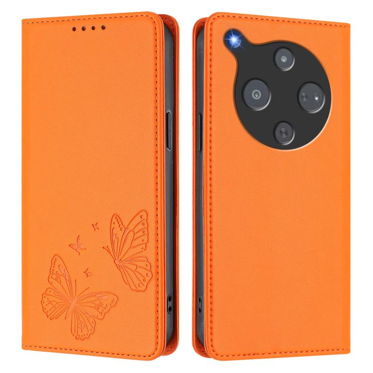 For ZTE nubia P9 Pro 5G / Optus X Pro 2 5G Strong Magnetic Dual Butterfly RFID Vegan Leather Phone Case