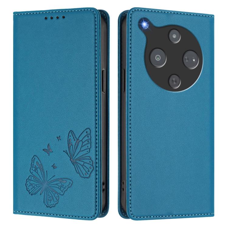 For ZTE nubia P9 Pro 5G / Optus X Pro 2 5G Strong Magnetic Dual Butterfly RFID Vegan Leather Phone Case