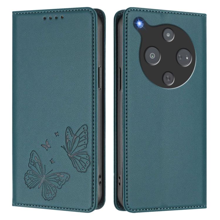 For ZTE nubia P9 Pro 5G / Optus X Pro 2 5G Strong Magnetic Dual Butterfly RFID Vegan Leather Phone Case