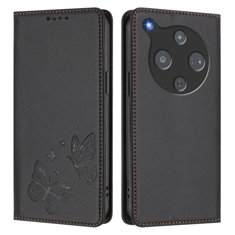 For ZTE nubia P9 Pro 5G / Optus X Pro 2 5G Strong Magnetic Dual Butterfly RFID Vegan Leather Phone Case