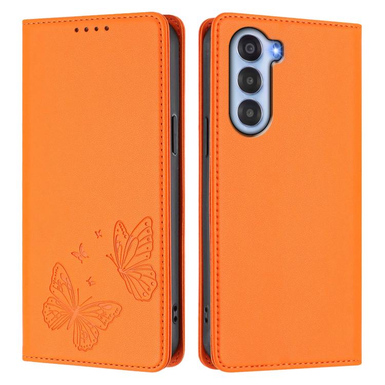 For ZTE nubia S 5G A403ZT Strong Magnetic Dual Butterfly RFID Vegan Leather Phone Case