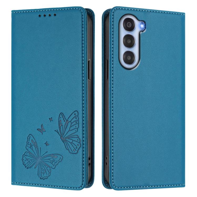 For ZTE nubia S 5G A403ZT Strong Magnetic Dual Butterfly RFID Vegan Leather Phone Case