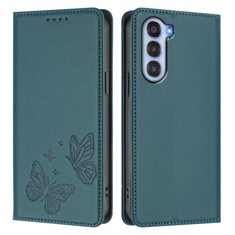 For ZTE nubia S 5G A403ZT Strong Magnetic Dual Butterfly RFID Vegan Leather Phone Case
