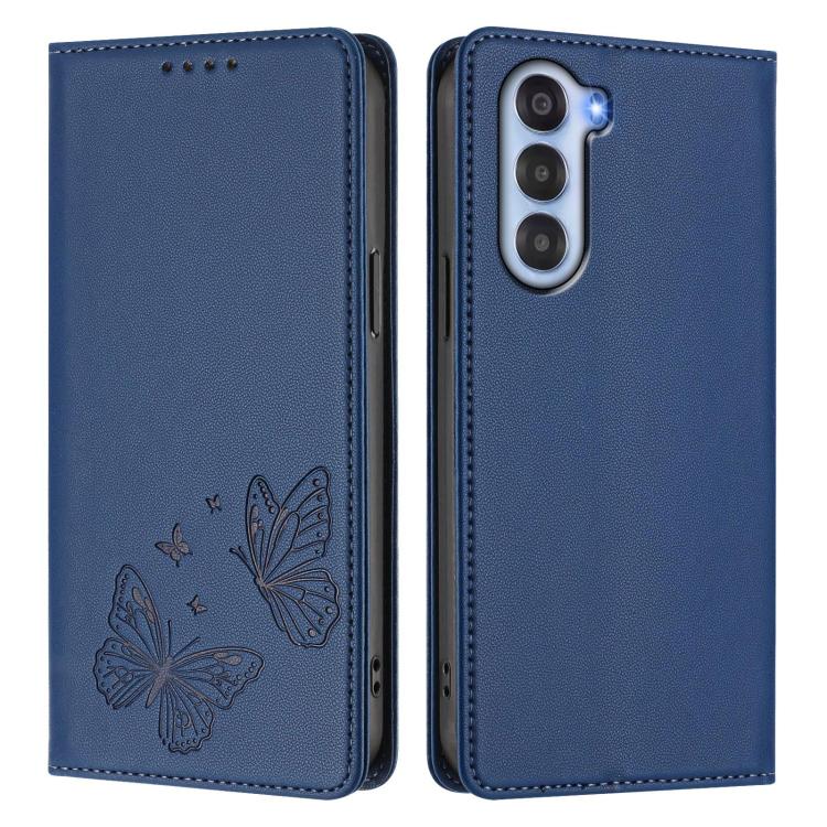 For ZTE nubia S 5G A403ZT Strong Magnetic Dual Butterfly RFID Vegan Leather Phone Case