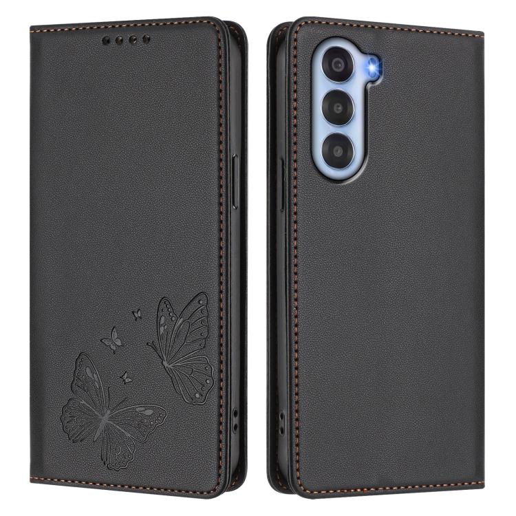 For ZTE nubia S 5G A403ZT Strong Magnetic Dual Butterfly RFID Vegan Leather Phone Case
