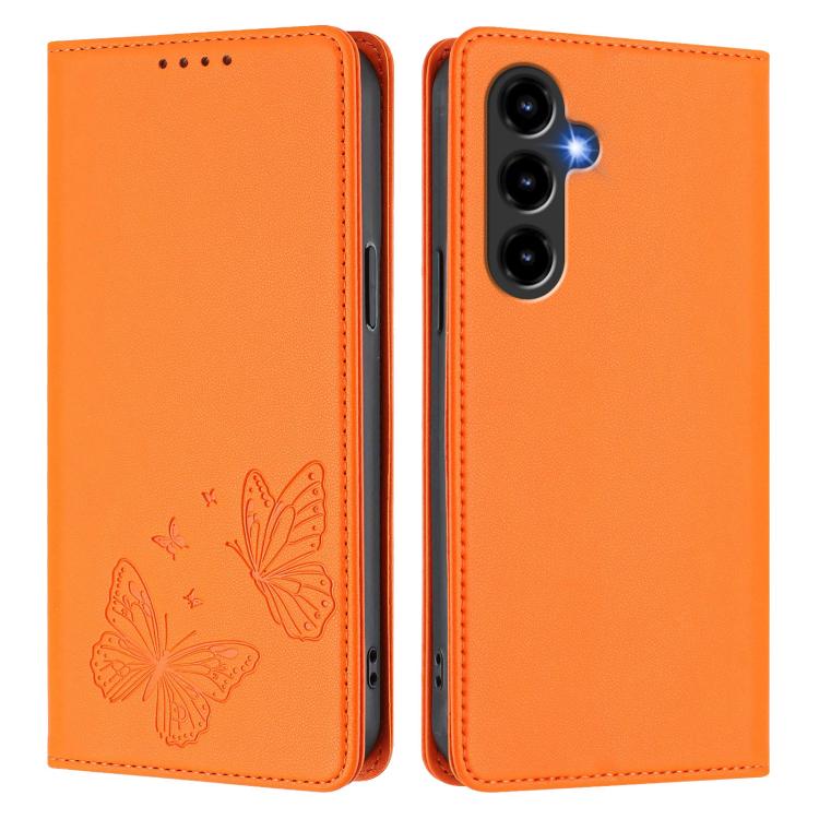 For ZTE nubia V80 Max Strong Magnetic Dual Butterfly RFID Vegan Leather Phone Case