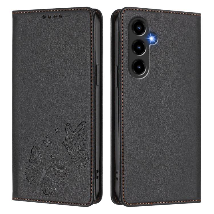 For ZTE nubia V80 Max Strong Magnetic Dual Butterfly RFID Vegan Leather Phone Case