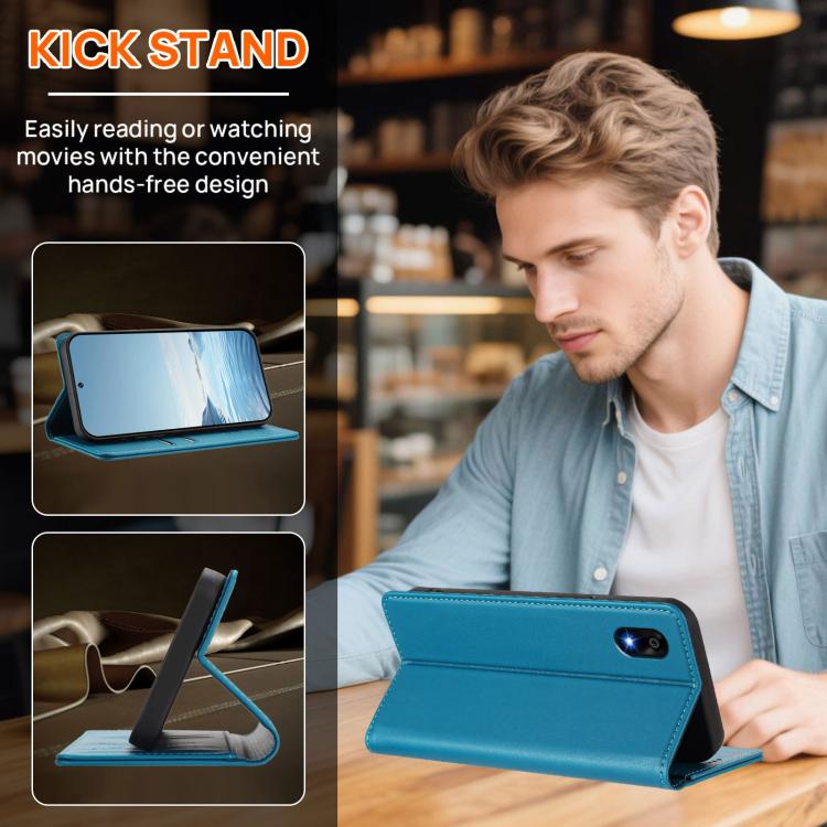 For ZTE Kantan Sumaho 4 A402ZT Strong Magnetic Dual Butterfly RFID Vegan Leather Phone Case