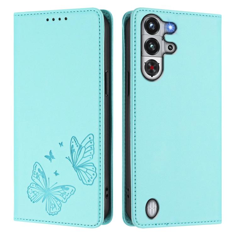 For ZTE nubia RedMagic 10 Pro / 10 Pro+ Strong Magnetic Dual Butterfly RFID Vegan Leather Phone Case
