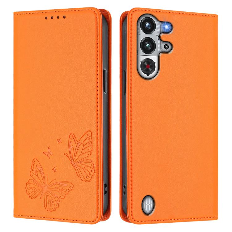 For ZTE nubia RedMagic 10 Pro / 10 Pro+ Strong Magnetic Dual Butterfly RFID Vegan Leather Phone Case