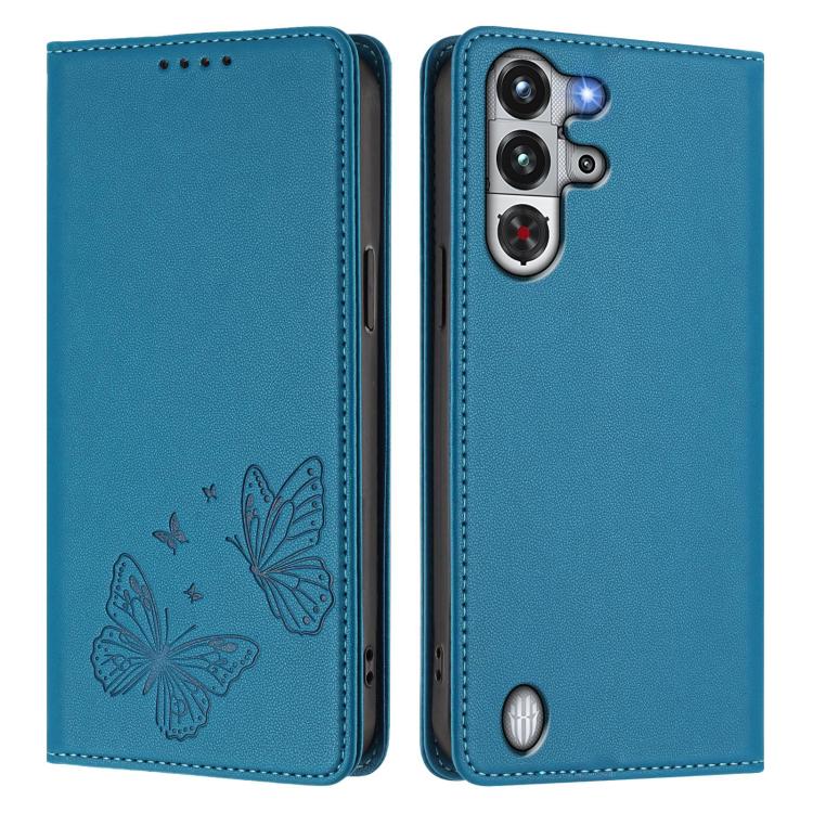 For ZTE nubia RedMagic 10 Pro / 10 Pro+ Strong Magnetic Dual Butterfly RFID Vegan Leather Phone Case