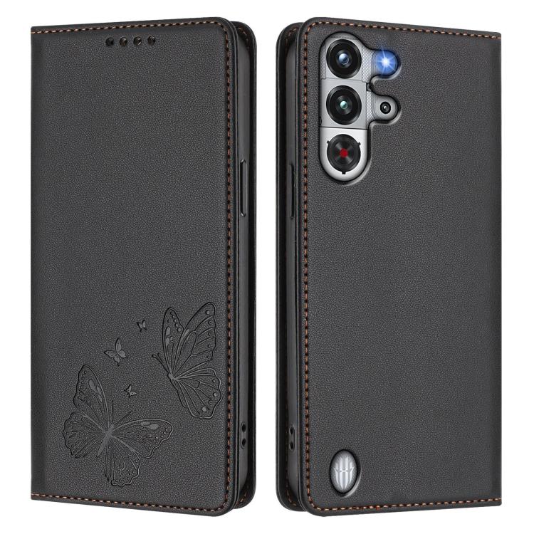 For ZTE nubia RedMagic 10 Pro / 10 Pro+ Strong Magnetic Dual Butterfly RFID Vegan Leather Phone Case