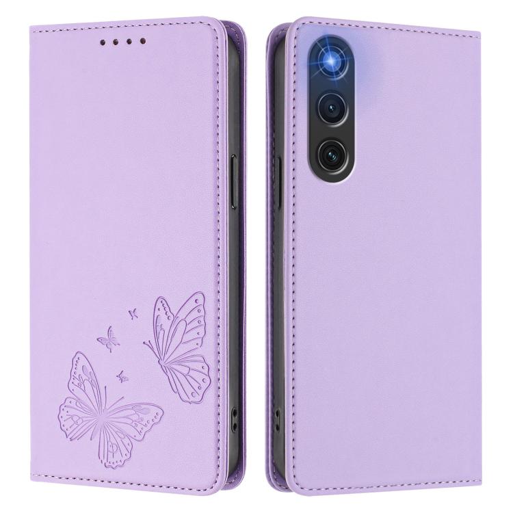 For ZTE nubia RedMagic 10 Air Strong Magnetic Dual Butterfly RFID Vegan Leather Phone Case