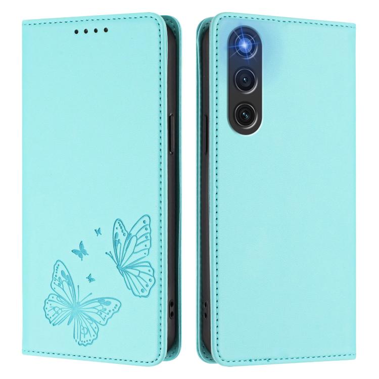 For ZTE nubia RedMagic 10 Air Strong Magnetic Dual Butterfly RFID Vegan Leather Phone Case