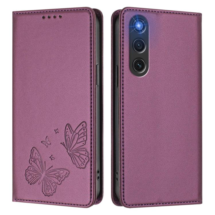 For ZTE nubia RedMagic 10 Air Strong Magnetic Dual Butterfly RFID Vegan Leather Phone Case