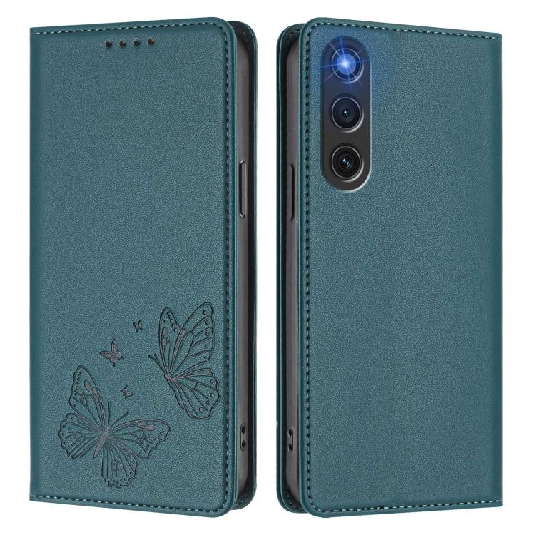 For ZTE nubia RedMagic 10 Air Strong Magnetic Dual Butterfly RFID Vegan Leather Phone Case