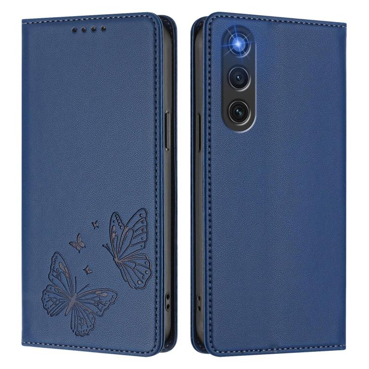 For ZTE nubia RedMagic 10 Air Strong Magnetic Dual Butterfly RFID Vegan Leather Phone Case
