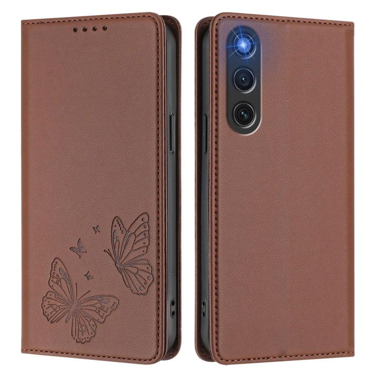 For ZTE nubia RedMagic 10 Air Strong Magnetic Dual Butterfly RFID Vegan Leather Phone Case