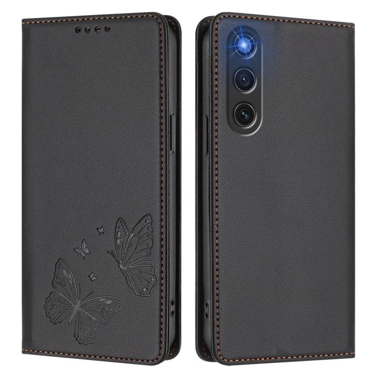 For ZTE nubia RedMagic 10 Air Strong Magnetic Dual Butterfly RFID Vegan Leather Phone Case