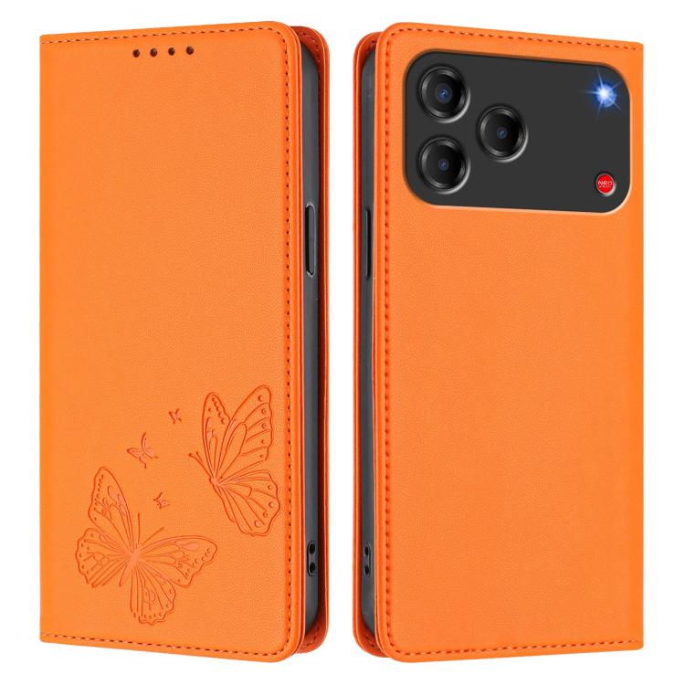 For ZTE Blade V80 Vita / nubia V80 Design Strong Magnetic Dual Butterfly RFID Vegan Leather Phone Case