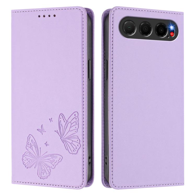 For ZTE nubia Air 5G Strong Magnetic Dual Butterfly RFID Vegan Leather Phone Case