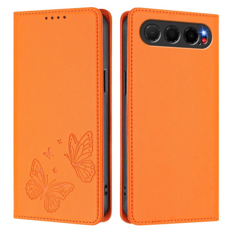 For ZTE nubia Air 5G Strong Magnetic Dual Butterfly RFID Vegan Leather Phone Case