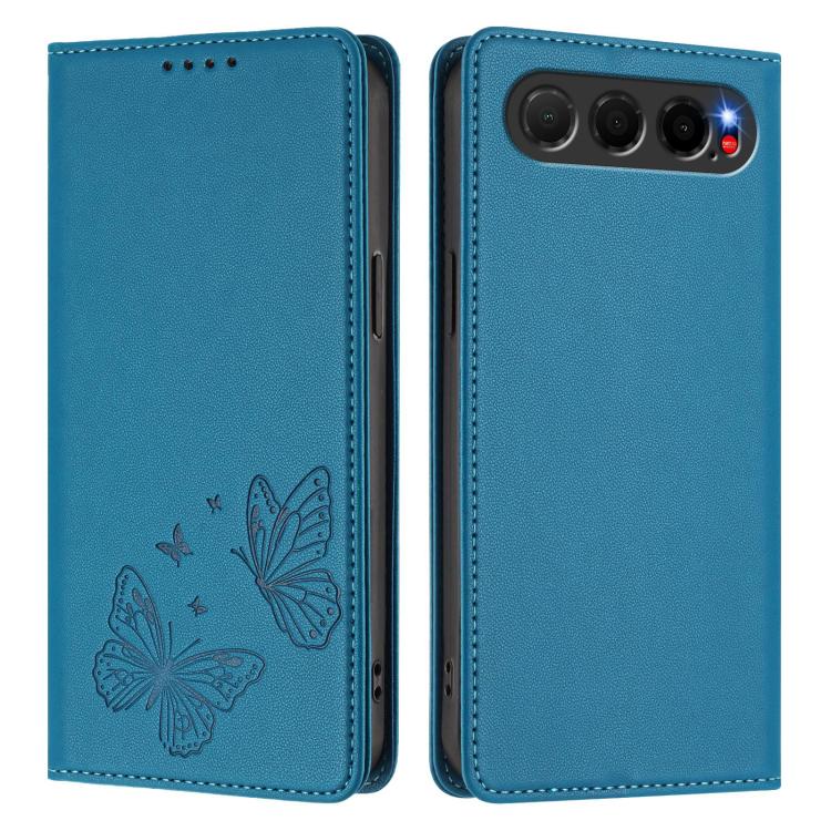 For ZTE nubia Air 5G Strong Magnetic Dual Butterfly RFID Vegan Leather Phone Case