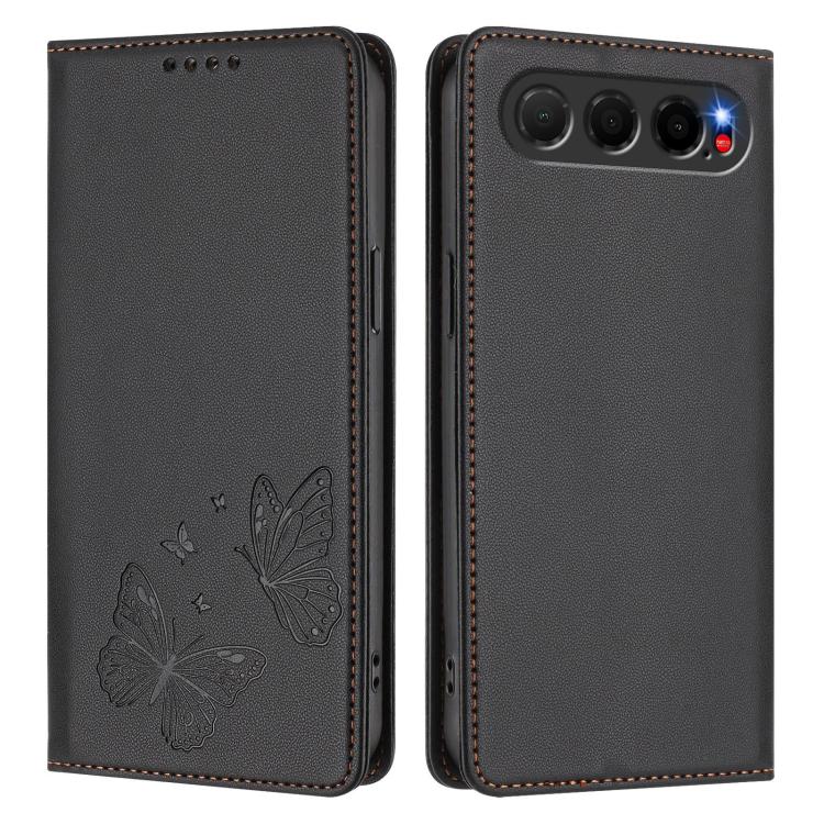 For ZTE nubia Air 5G Strong Magnetic Dual Butterfly RFID Vegan Leather Phone Case