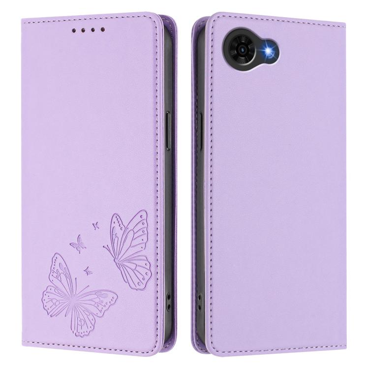 For ZTE nubia S2e A597ZT / S2R / S2 Lite Strong Magnetic Dual Butterfly RFID Vegan Leather Phone Case