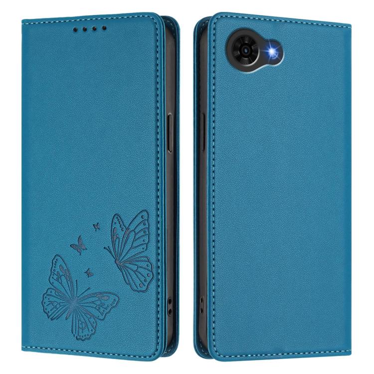 For ZTE nubia S2e A597ZT / S2R / S2 Lite Strong Magnetic Dual Butterfly RFID Vegan Leather Phone Case