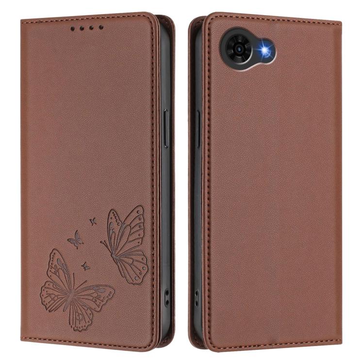 For ZTE nubia S2e A597ZT / S2R / S2 Lite Strong Magnetic Dual Butterfly RFID Vegan Leather Phone Case