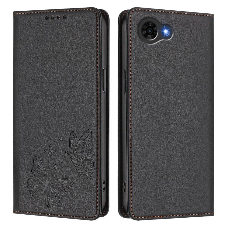 For ZTE nubia S2e A597ZT / S2R / S2 Lite Strong Magnetic Dual Butterfly RFID Vegan Leather Phone Case